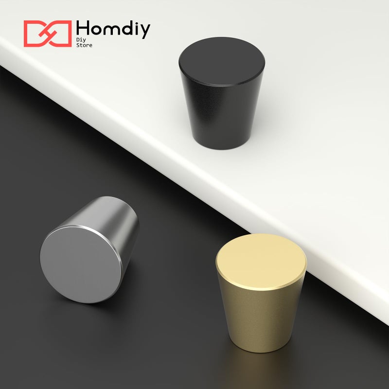 homdiy 10 Pack Brushed Nickel Cabinet Knobs Round Kitchen Dresser Handles for Drawer Metal Hardware - Image 5